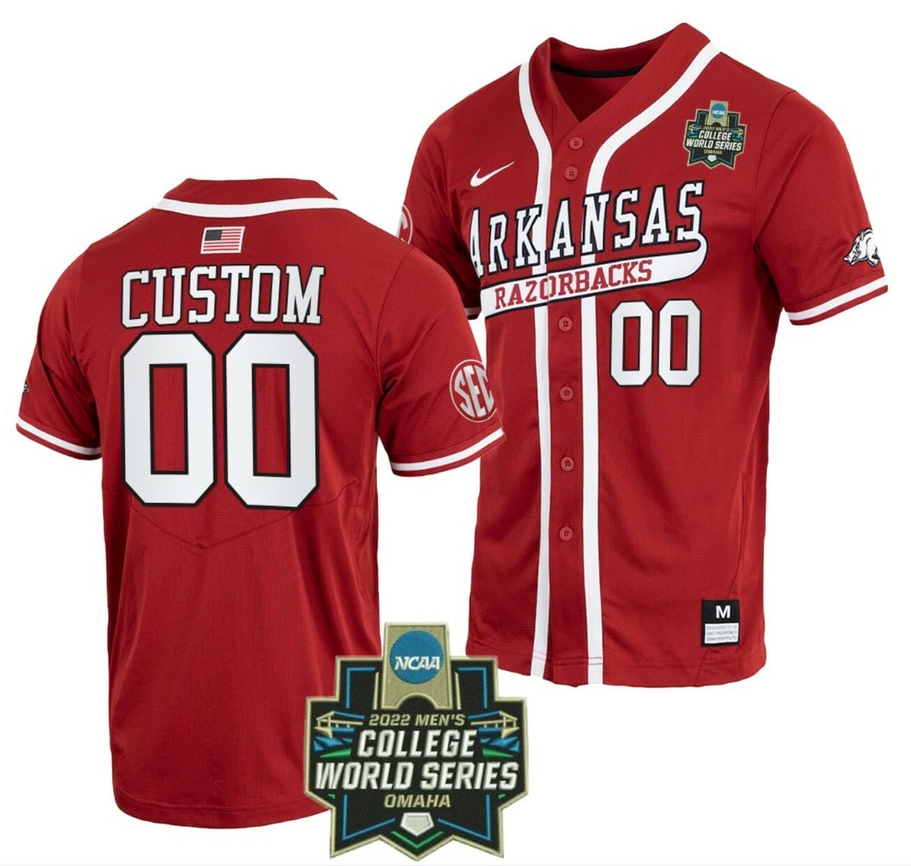 [Hot] Get New Custom Arkansas Razorbacks Jersey Series Red