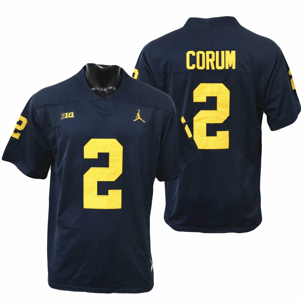 [Hot] Buy New Blake Corum Jersey Navy #2 NCAA Football 2023